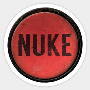 Red Nuke Button Sticker